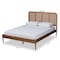 Baxton Studio Elston Mid-Century Walnut Brown Finished Wood and Synthetic Rattan Platform Bed-King 193-11488-ZORO - alternate 7